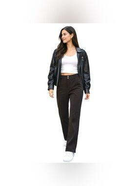 NWOT Anthropologie Brown Zip Ankle Trouser Pants Small